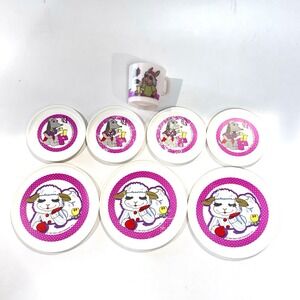 Vintage Lamb Chop 1993 Shari Lewis Kids Tea Set Plastic Dishes Lot‎